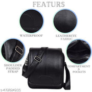 Cool Indians PU leather sling bag, Cross Body Bag Men’s | Stylish Shoulder Bag Men | Versatile Hand Bag for Men | Ideal for Travel & Office | Sling Bag Mini Passport Shoulder Strap Bag