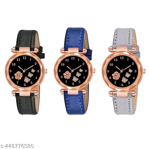 ButterFlyy Dial Combo Watch For Girls
