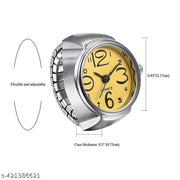 Finger Ring Watch, Fashion Jewelry Lady Girl Steel Round Finger Ring watcht Fits Most Women and Men