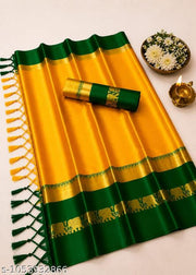 Elephant cotton silk saree with blouse piece