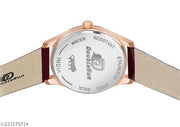 3D Glass Date Display Multi Colour Dial Leather Strap Analog Watch - For Men
