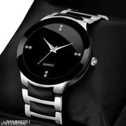 Round Studded Dial Metalic Bracelet Chain Strap Wrist Watch for Men and Boys