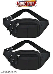 Waist Bag for Women and Men/Fanny Pack with 3-Zipper Pockets Waist Pouch for Hiking, Travel, Camping, Running, Sports Outdoors and Adventures Money Phone Belt with Adjustable Strap