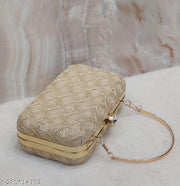 Party Clutch for Women Trendy Dark Gold Color Box Clutch with Handle Dulhan purse Bridal Clutch