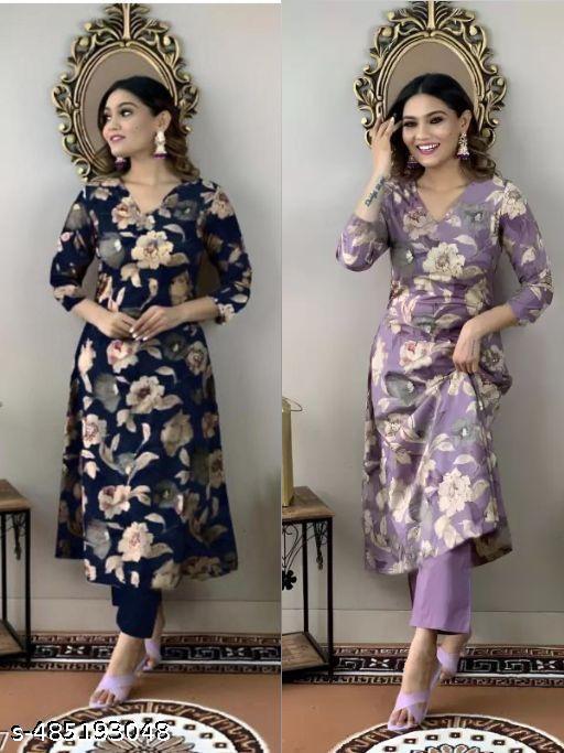 Polyster/Crepe fabric-Drishya Kurtis