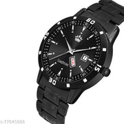 LIMESTONE Day and Date Functioning Long Life Black Plating HMT Quartz Analog