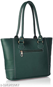 Fostelo Women's Vegan Leather Everly Handbag Shoulder Bag Ladies Purse (Green) (Large)