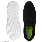 Fancy Black Synthetic Sports Shoes For Men