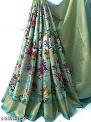 FLORAL PRINTED  BLEND SAREE
