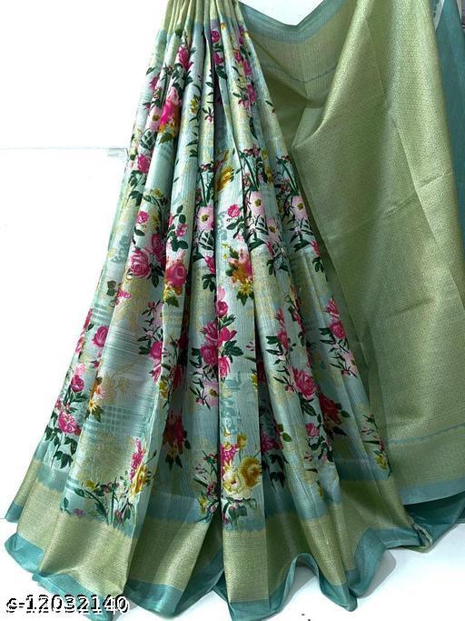 FLORAL PRINTED  BLEND SAREE