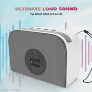 ATARC AT-611 Ultimate 10W Bluetooth Speaker Hi-fi Stereo Sound Surround Upto 08 Hours Playback, Best for Mobile, Laptop/PC, Ipad, Media Players with Multi Modes Aux/TF Card/USB (White)