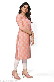 Women Printed Crepe Straight Kurti