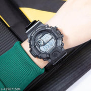 Digital Dial Black Solid Design Strap Multi Functional with Backlight Sports Watch for Men & Boy Digital modal 2024 Digital Watch Shockproof Automatic Waterproof Digital Sports Watch for Men's Kids Watch for Boys Watch for Men Pack of 1 Watch