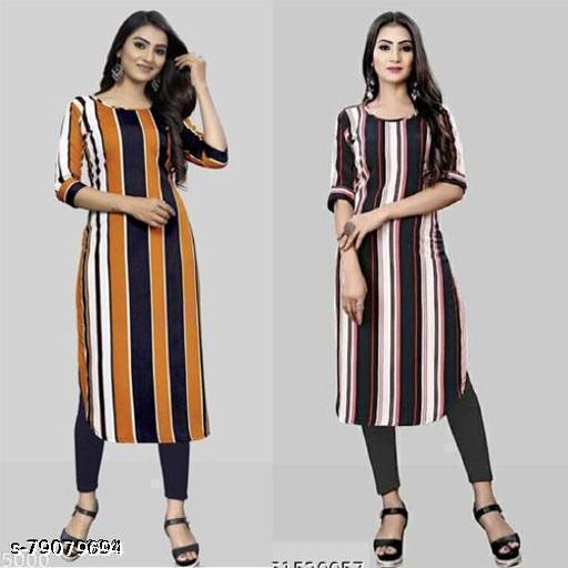 Polyster/Crepe fabric-plain linen kurtis APPLE CUT