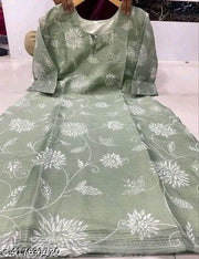 Polyster/Crepe fabric-Orgenza Kurti