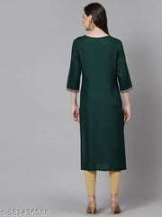 Women Embroidered Straight Kurta