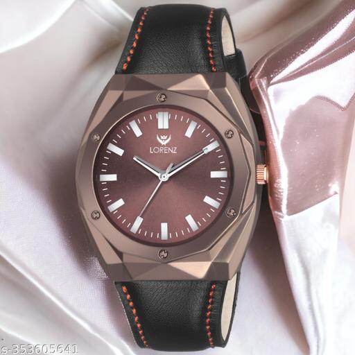 Lorenz Men's Fashion Stainless Steel Case Brown Analog Watch for Men | MK-4022R