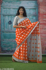 ETHNIC PURE COTTON MULMUL SAREE WITH BLOUSE