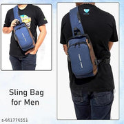 Men Stylish Crossbody Backpack, Anti-Theft Chest Bag with USB Charging Port, Messenger Bags, Casual Shoulder Bag