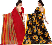 Royalstop Printed daily wear Georgette Saree with Blouse Piece