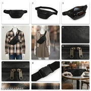 Unisex Leatherette Waist Bag for Men & Women