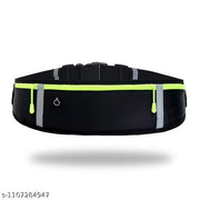 Running Belt Waist Pouch with Waterproof Zipper Adjustable Elastic Strap Reflective Strip Mobile Phone Holder for Running Walking Cycling Gym Travel