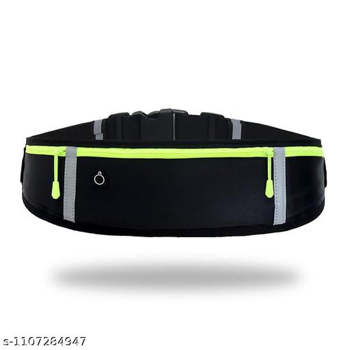 Running Belt Waist Pouch with Waterproof Zipper Adjustable Elastic Strap Reflective Strip Mobile Phone Holder for Running Walking Cycling Gym Travel
