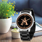 Talgo Analog Round Black Dial ALPHABET A Design Stylish Black Silicone Strap Classic Design Fancy Wrist Watch for Men and Boys, Pack of 1 - ALP-A-NEWAVO-SIL-CDBLK