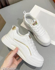 Stylish Gold Casual Sneakers For Women & Girls