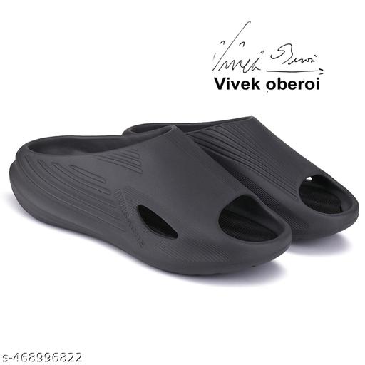 Bersache  Lightweight Stylish  Slipper  With High Quality Sole For Men (Black-6149)