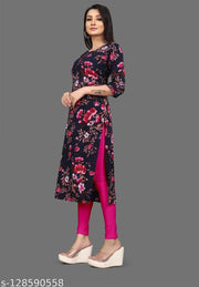 Polyster/Crepe fabric-Women Printed Straight Kurta