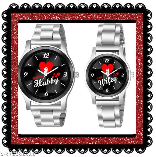 Carnival Couple Watches Men and Women Black Dial Watch  Her or His Set of 2 - Couple watch