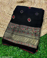Designer Foil Print Saree in Crepe Georgette with Contrast Piping & Cute Kite Design