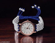 White Bead Bracelet Type Watch for women