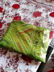 pranjal printed bandhani saree_parrot green
