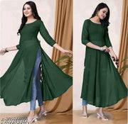 Nyra Cut kurti , Georgette kutti , kurti for jeans , Straight kurti , fancy kurti , kurti for women