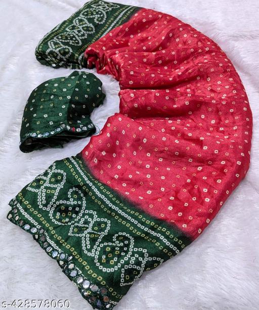 TRENDY NEW moss bandhani SAREE