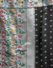 Glowing Paithani Silk Saree With Ethnic Blouse Piece