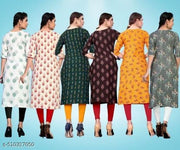 Women Printed Crepe Kurti (Combo Of 5)