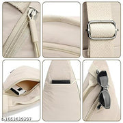 Premium Beige Unisex Sling Bag | Waterproof Lightweight Crossbody Travel Chest Bag with Breathable Mesh Back