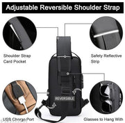 WomenBuzz Multifunction  Unisex Sling Bag , USB Charging Sport Sling Shoulder Bags,Crossbody Bag For Walking, Gym, Sport, Hiking, Cycling, Travel