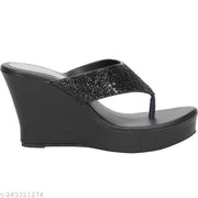 Wedding Party Wedges Black Flatform Heels Sandals For Women And Party Girls