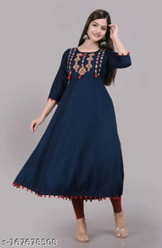 4 LA TKA  Blue  Embellished kurti woman,s