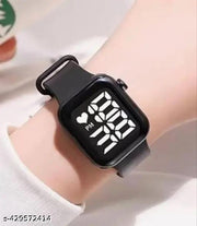Digital Dial Waterproof Smart Design LED Display Kids Watch for Boys & Girls C-98 Black