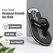 Men's Brown Synthetic Split Slippers| Eco-friendly slippers| Black slippers for men| Daily Wear Slipper For Mens