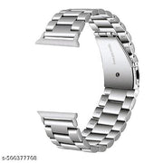 Gadget_Garden Watch Strap Slide 42mm 44mm 45mm 46mm 49mm Stainless Steel Metal compatible with Sliding smart watches  Smartwatch Belt Luxury Band Metallic Silver