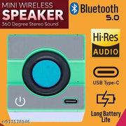 Mini Bass Wireless Speaker – Bluetooth Speaker 3D with Loud Stereo Sound, Portable Wireless Bluetooth SPK, Compact Powerr in Your Hand (Assorted Colours)