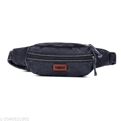 BLACK DENIM WAIST BAG | FANNY PACK | BELT BAG FOR MEN & WOMEN | CROSSBODY CHEST BAG | ADJUSTABLE WAIST POUCH | CASUAL TRAVEL BAG | MULTI ZIPPER BAG | LIGHTWEIGHT EVERYDAY BAG | DENIM SLING BAG | SPORTS | HIKING | CYCLING BAG