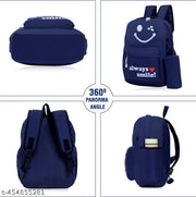 Casaul Smiley printed trending design shoulder college bag for girls with pouch