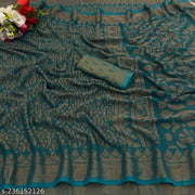 Elegant Floral Brasso Chiffon Saree for Party & Daily Wear